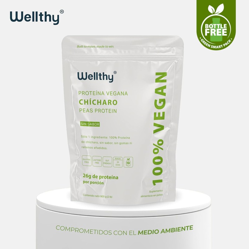 Wellthy Vegan Protein Powder - 25g Plant Based Protein, Gluten-Free