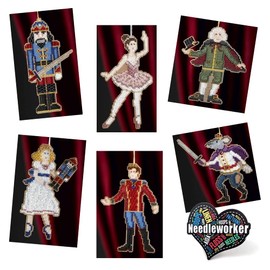 Nutcracker Ballet Mill Hill Beaded Counted Cross Stitch Kits (2008) Set of 6, Plus Decorative Needleworker Sticker
