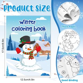 Saypacck 72 Pcs Winter Coloring Books for Kids Bulk Winter Party Favors Winter Animals Coloring Books Including Polar Bears Snowman Arctic Animals Winter Activity Coloring Book for Winter Activities