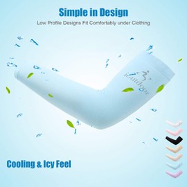 ioutdoor Arm Sleeves Cooling UPF 50+, Compression Tattoo Cover, Arm Warmers, Elastic, Breathable, Anti-Slip, Non-Fading, Pilling-Resistant, Unisex Arm Sleeves, 1 Pair, blue