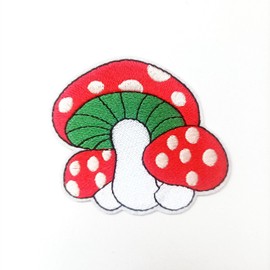 unbranded Red Small Spot Mushroom iron on patch embroidered 3581
