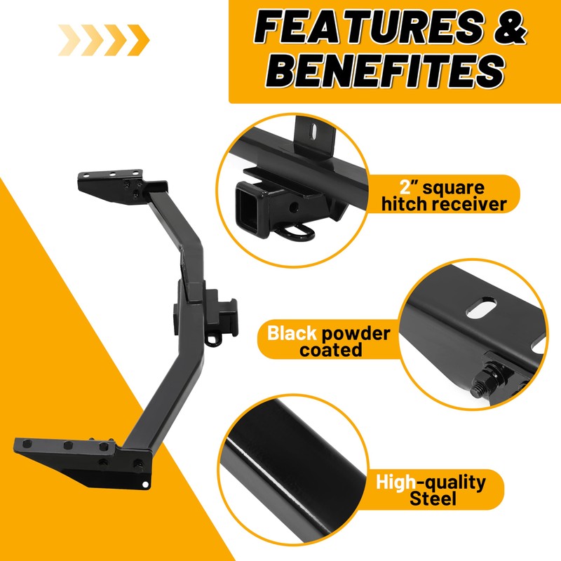 ECOTRIC Class 3 Trailer Hitch Tow 2'' Receiver Compatible with