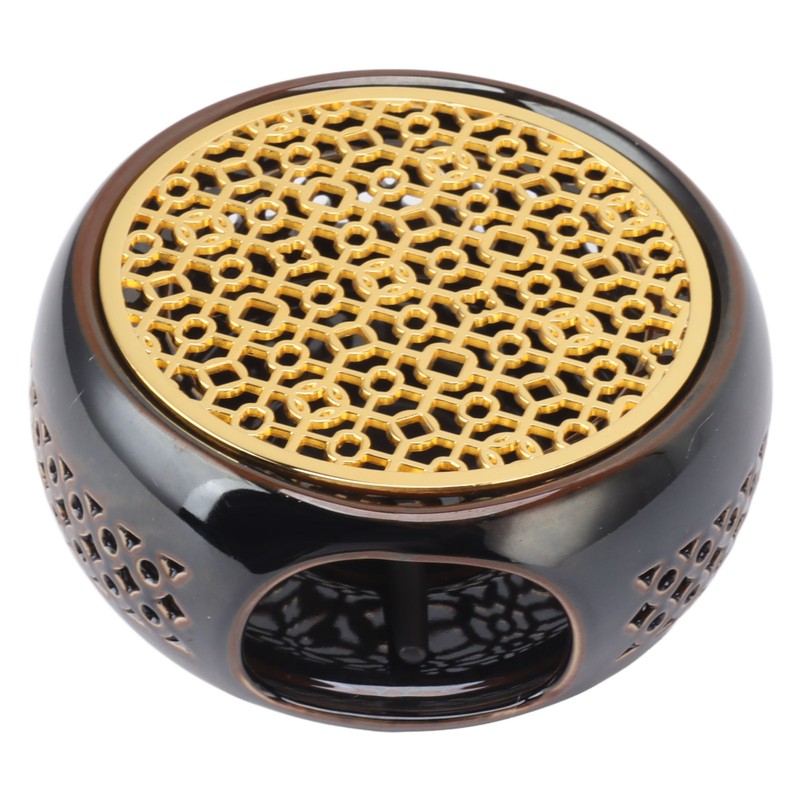 Bronze Brown Tea Light Teapot Warmer Hollow Concave Looking Ceramic