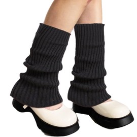 Lopsity Leg Warmers for Women Knitted Stirrup Leg Warmers for women Winter Extra Soft long leg warmers for Yoga Dance (black)
