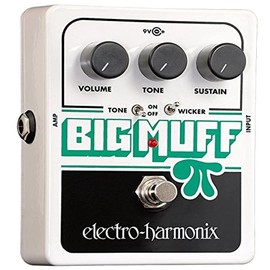 electro-harmonix Big Muff Pi with Tone Wicker - BM WICKER, Classic Style, Silver, Guitar Effect Distortion Pedal