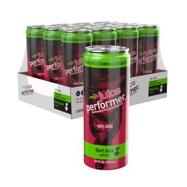 Juice Performer Beet Juice With Vitamin B12 - Natural Pre-Workout Beetroot Juice For Boosting Stamina & Strength - Vegetable Juice with B12 Energy Booster - Superfood 8.4 Fl.Oz. (12 Pk) Vegan