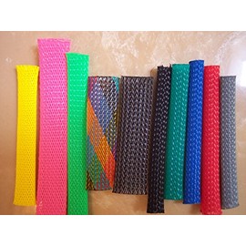 1/2" Expando braided Sleeving (100ft/spool) - Neon Red