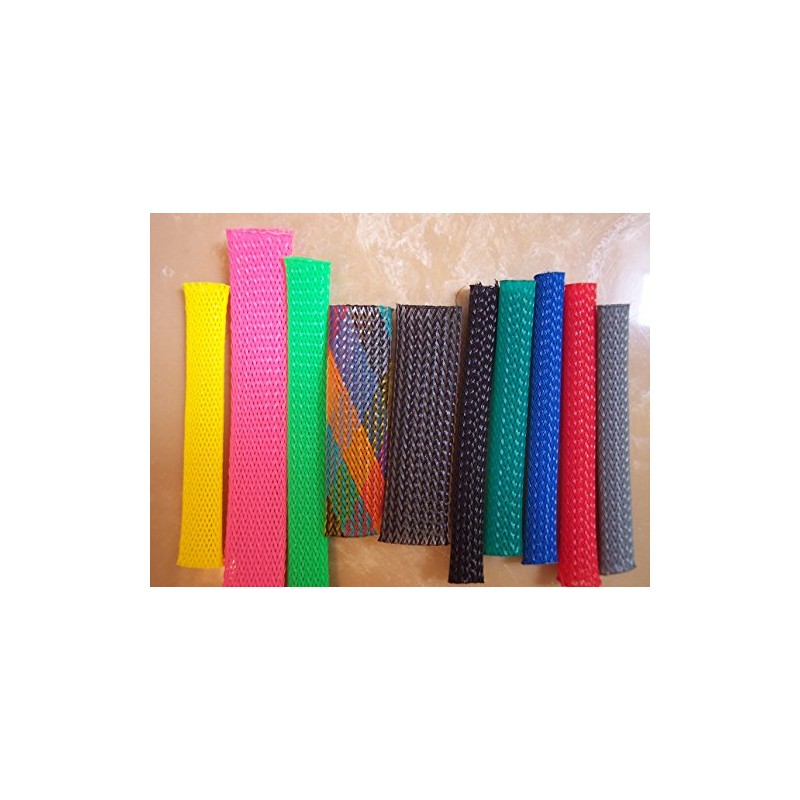 1/2" Expando braided Sleeving (100ft/spool) - Neon Red