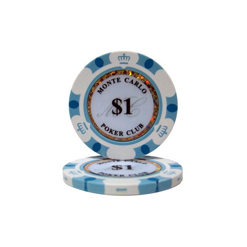 New Bulk Lot of 200 Monte Carlo Poker Chips -