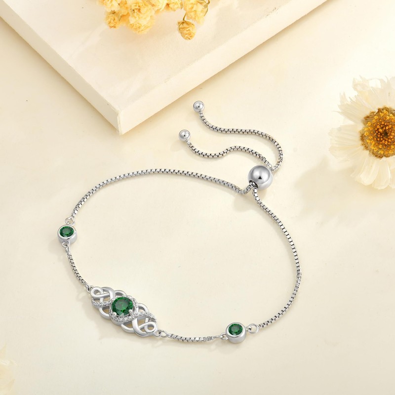 Lwsary Infinity Celtic Knot Bracelet 925 Sterling Silver Irish Bracelet