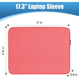 Ctemnpho 17.3inch Portable Monitor Case Storage Bag, Portable Computer Cover Bag with Pocket Zipper for 17.3inch Monitor, Laptop Notebook Computer Gaming Display Protective Travel Bag (Pink)