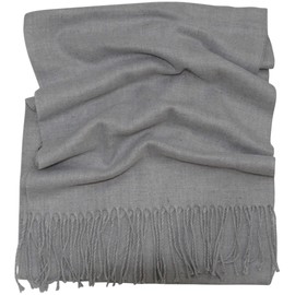 CJ Apparel Silver Grey Light Grey Men's Nepalese Solid Colour Design Fashion Scarf Scarves Neck Wrap Hand Made in Nepal New
