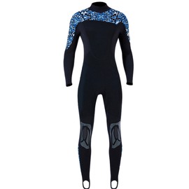 1.5MM Diving One Piece Swimsuit Sunscreen Long Sleeve for Snorkeling Surfing(Man Blue M)