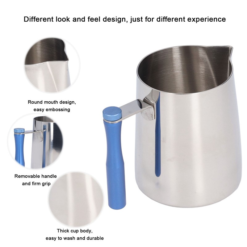 600ML Stainless Steel Coffee Frothing Pitcher Break Resistance Milk Frothing