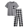 Verdusa Men's 2 Piece Loungewear Pajama Set Plaid Print Short