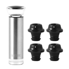 Vintorio Vacuum Wine Saver Pump with 4 Reusable Bottle Stoppers