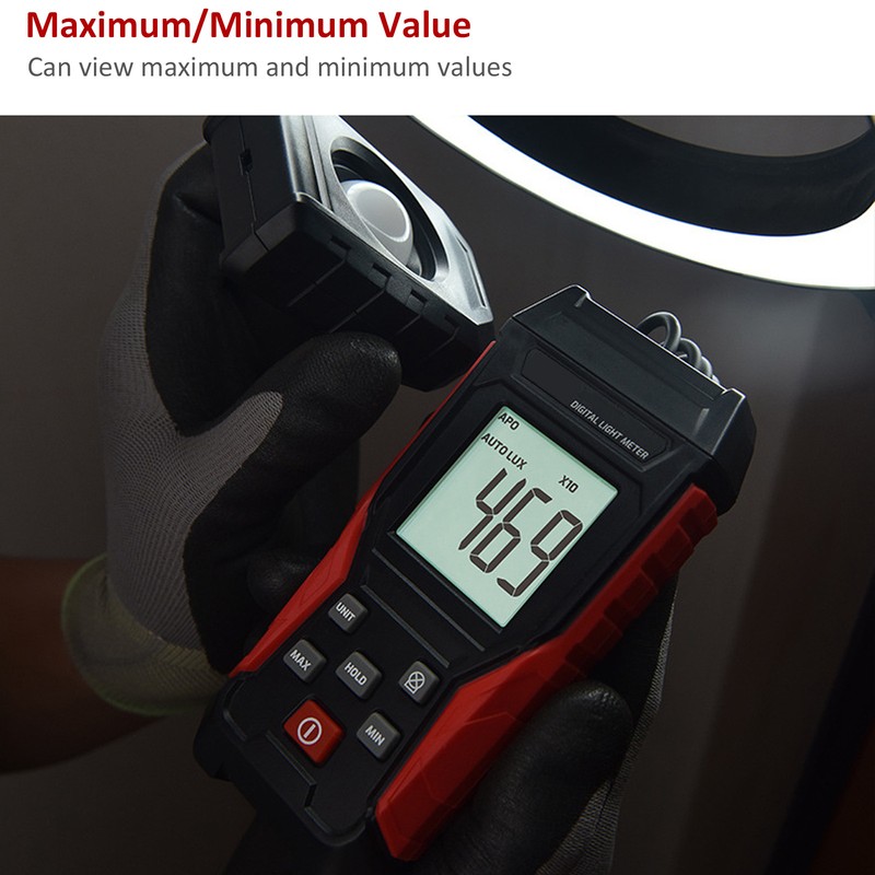 Digital Illuminometer 200000LX High Accuracy Light Meter Automatic Power Off