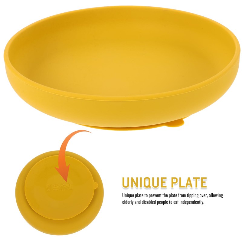 Ciieeo 7.6 Inch Scoop Plates for Disabled Adults Spillproof Scoop