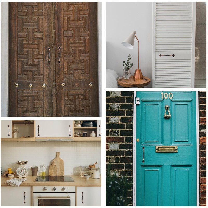 Ouvin 6 Pack Barn Door Pull Handle Hardware for Wooden