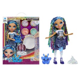 Rainbow High Rainbow Shimmers with Slime - Skyler, Blue - 28cm Fashion Doll, Comes with a Slime Kit and a Pet Bunny, Suitable for Children Ages 4+
