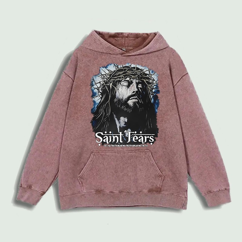 Saint Tears Graphic Hoodie 100% Cotton US Warehouse 6 ColorsColor: