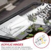 sourcing map Small Acrylic Hinges Plastic Spring Clear Hinge 45