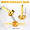 200Pcs Multicolour Split Pins, 8mm x 19mm Paper Fasteners, Plated