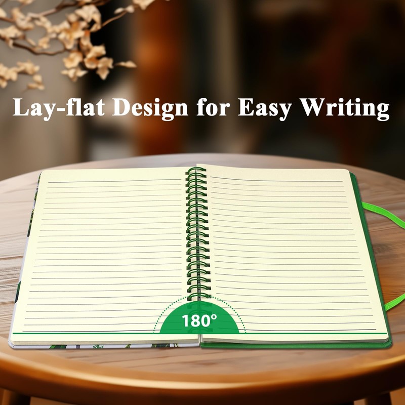 DWIYITTN A5 Spiral Notebook for Women, 4-Pack Hardback Notebook Gift