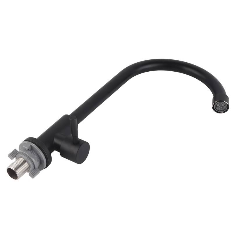 G1/2 Faucet 90 Degree Rotating Single Cold Matte Black Water
