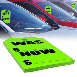 Versa-Tags Hang Tags, Pack of 50, Neon Green, 8.5" X 11.5", Car Rear View Mirror Tags - Auto Dealership Supplies
