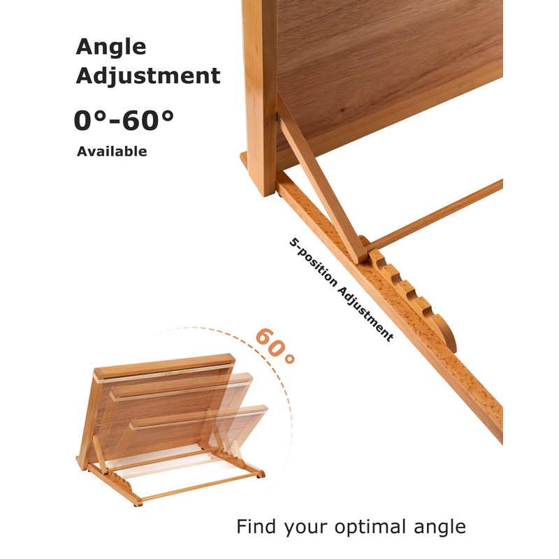 DJAR A3 Drafting Table Easel, Adjustable Portable Beech Wood Drawing