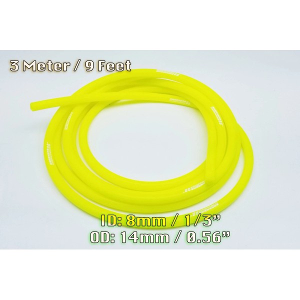 autobahn88 3 METRE Neon Yellow SILICONE VACUUM HOSE AIR ENGINE