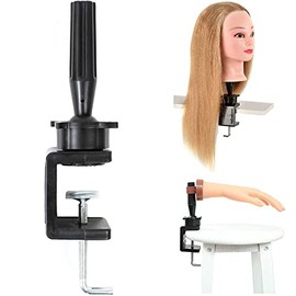 Wig Head Stands Mannequin Head Stand Cosmetology Manikin Training Head Stand Holding Holder Clamp Stands Black C-Clamp Holder Practice Hand Stand Adjustable Rotary Desk Table Clamp Holder (1 PCS)