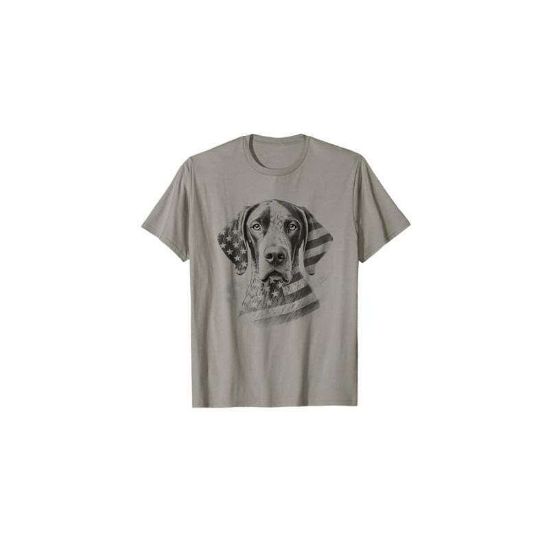 German Shorthaired Pointer American Flag GSP Dog Design Idea T-Shirt
