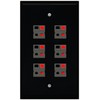 RiteAV 6 Port Speaker Jack Single Gang Wall Plate for