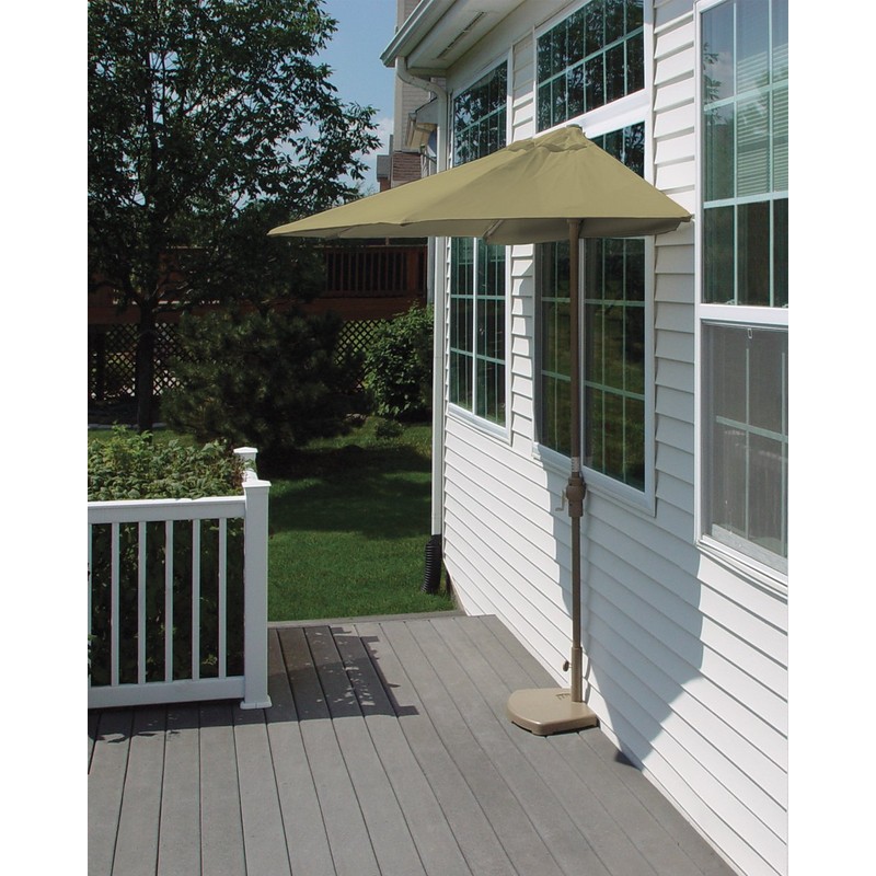 Blue Star Group Off-The-Wall Brella Olefin Half Umbrella, 7.5'-Width, Antique