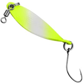 FTM Spoons for Trout Fishing Spoon WOB 3.2 g 4 cm Colour: Neon Yellow Lumi/Black Glitter