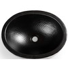 Monarch Abode 17-inch Hand Hammered Matte Black Oval Drop-in Bathroom