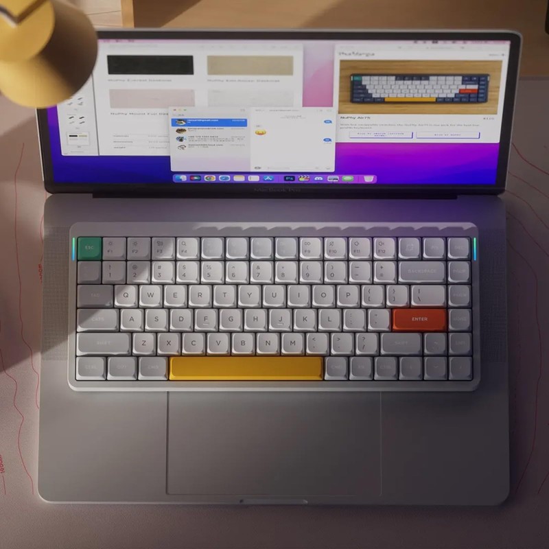 nuphy Air75 V2 Portable 75% Mechanical Keyboard,Wireless Keyboard,Supports Bluetooth/2.4G/USB-C RGB