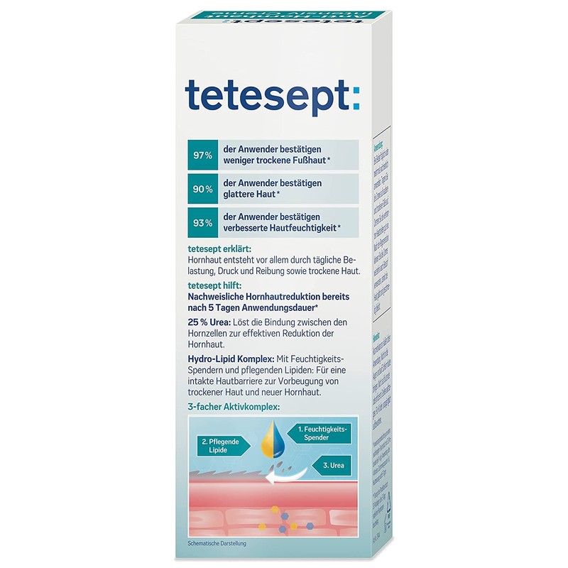 tetesept Anti-Callus Intensive Cream - Foot Cream with Hydro-Lipid Complex