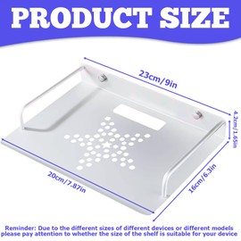 TOATELU Universal Wall Mount for Router, Router Shelf, Small Projector Wall Shelf, Aluminium Multi-Purpose Holder Wall Shelf, for TV Box, Router, Set Top Box, Mini PC, TV Accessories (Silver)