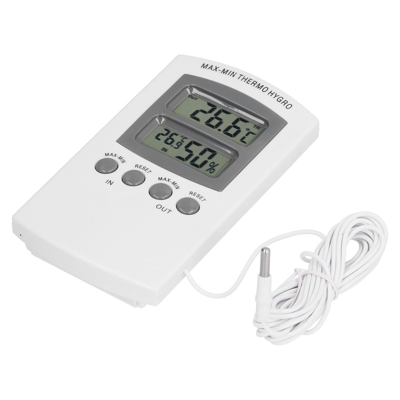 LCD Temperature and Humidity Monitor WallMountable Wired Flower Planting Hygrometer