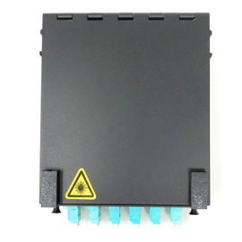 Ultra Spec Cables Wall Mount Fiber Enclosure with Spool and Loaded 6 Port LC-UPC OM3 Multimode Duplex LGX Panel