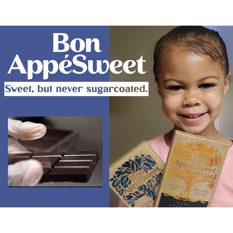 Bon AppéSweet - Premium Date-Sweetened Chocolate Bar Variety Pack, Zero
