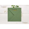 6" x 6" Olive Green Envelopes x 25 Pack 155mm