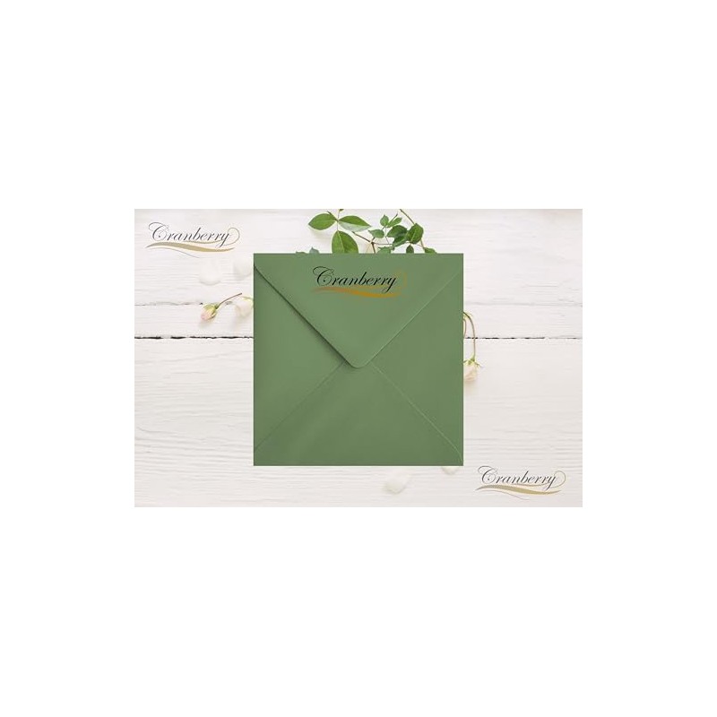 6" x 6" Olive Green Envelopes x 25 Pack 155mm