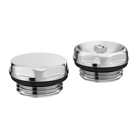 Turkish Zone Central Heating Radiator and Towel Rail Blanking Plug & Air Vent Set 1/2" Thread Easy Installation - Nickel