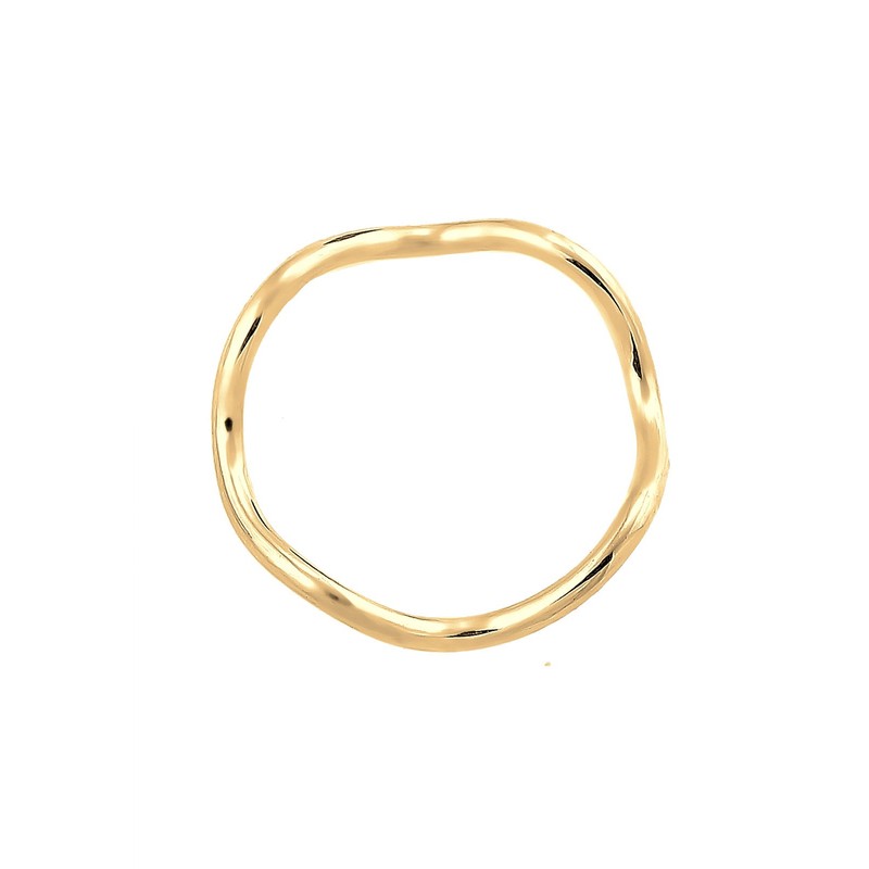 Elli Minimal Geo 0611642116 Ring Waves 925 Silver Gold-Plated, Facet