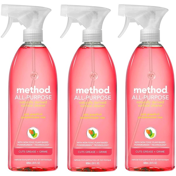 Method All Purpose Natural Surface Cleaning Spray - Pink Grapefruit - 28 Fl Oz (Pack of 3)