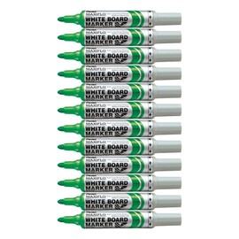 Pentel Maxiflo Drywipe Marker Pen - Green, Box of 12